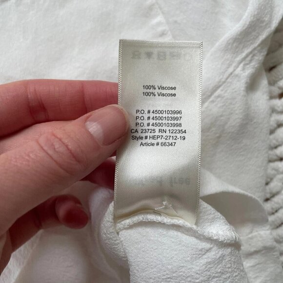 Wilfred Free White Crepe Button Up Shirt - Size Large - Picture 4 of 4